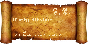 Hlatky Nikolett névjegykártya